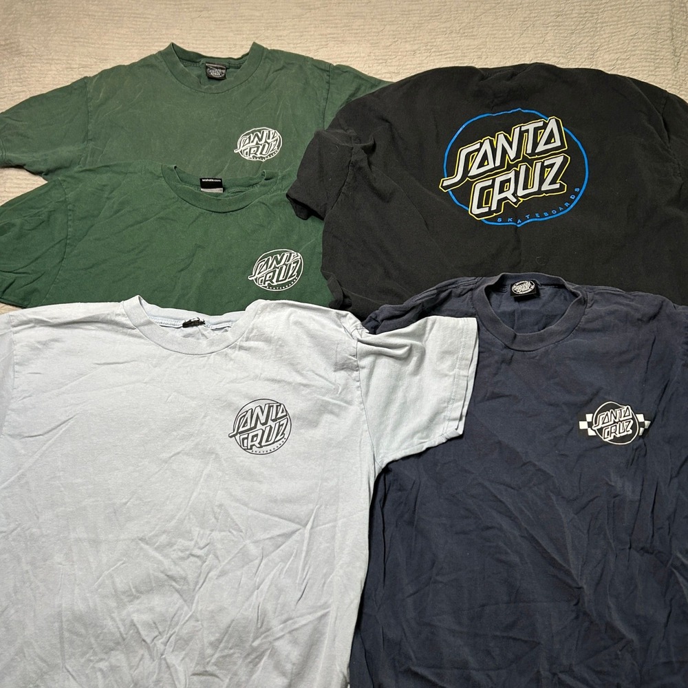 Santa Cruz Skateboards Graphic T-Shirt Lot of 5 Mens M/L Black Green